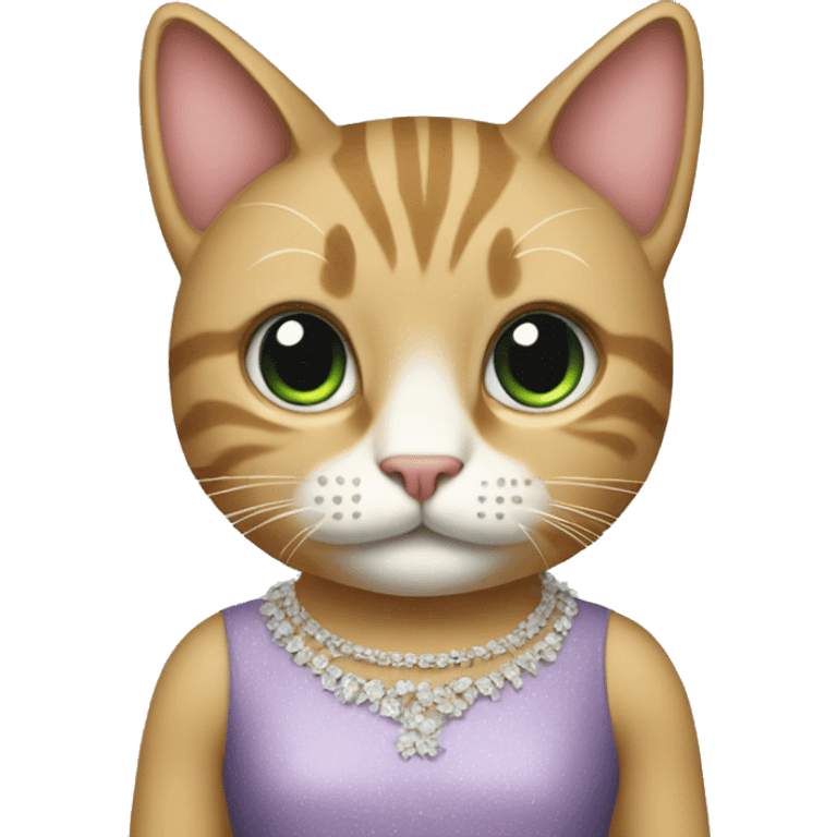 A cat with a dress emoji