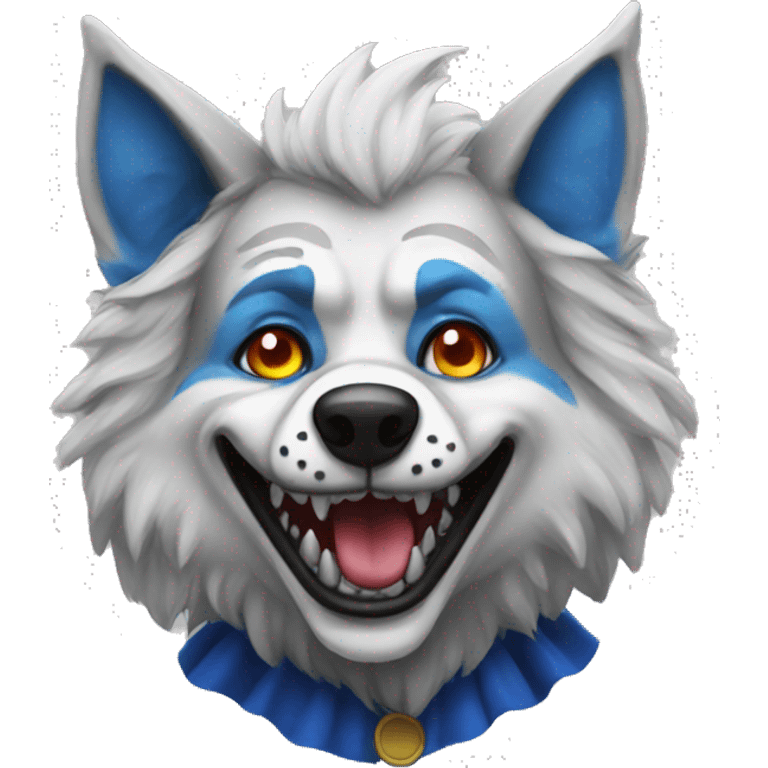 Clown wolf emoji