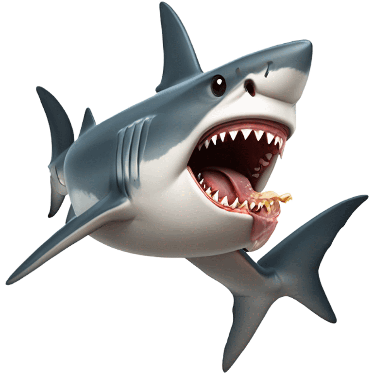 Shark eating steak emoji