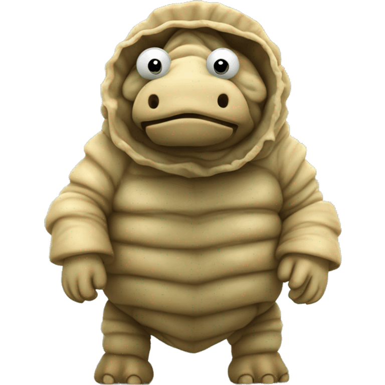 a tardigrade dressed up in a trojan horse custome emoji