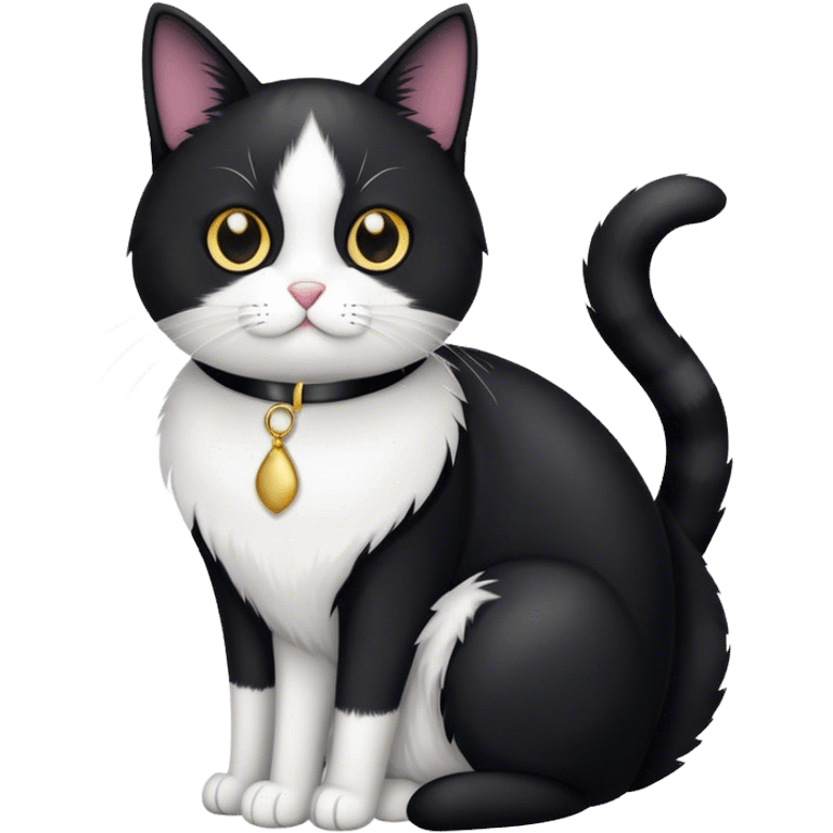 ￼ Tuxedo cat emoji