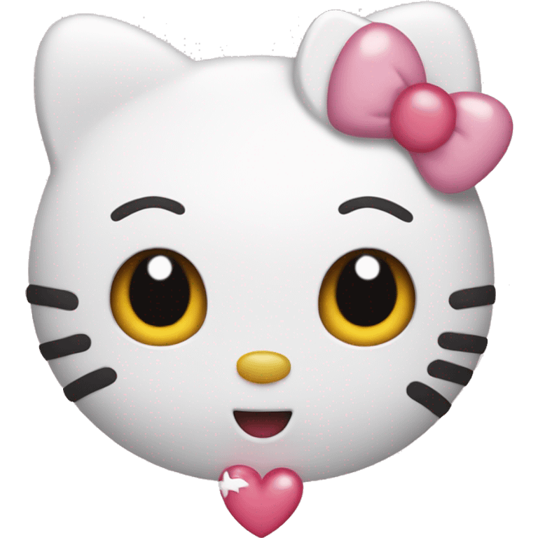 Hello kitty with heart eyes emoji