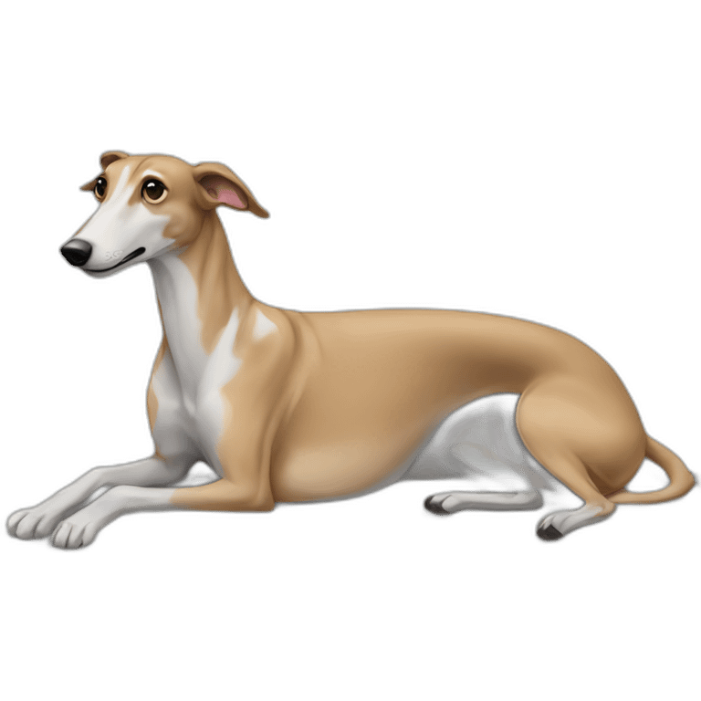 greyhound not fitting on dog bed emoji