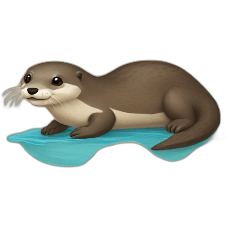 Loutre sur tortue emoji