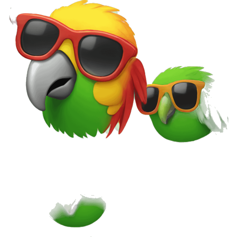 Parrot with sunglasses  emoji