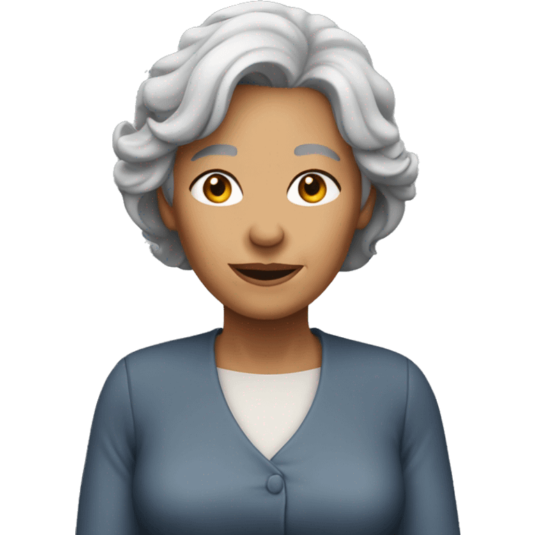 an older woman with pretty gray hair emoji