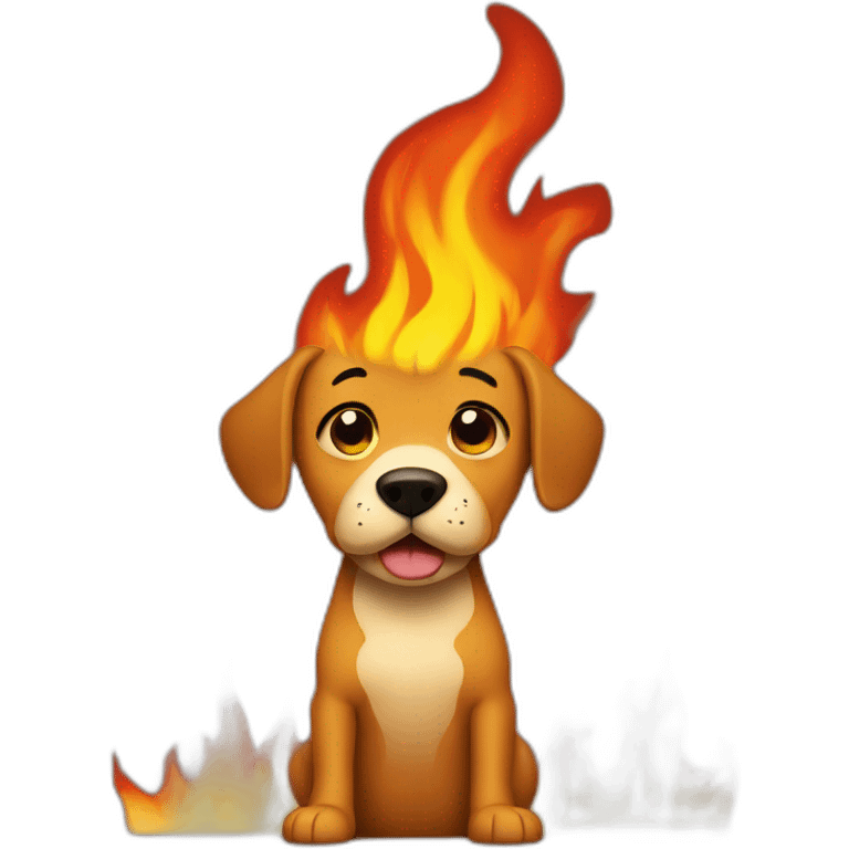 this is fine dog with fire in background emoji