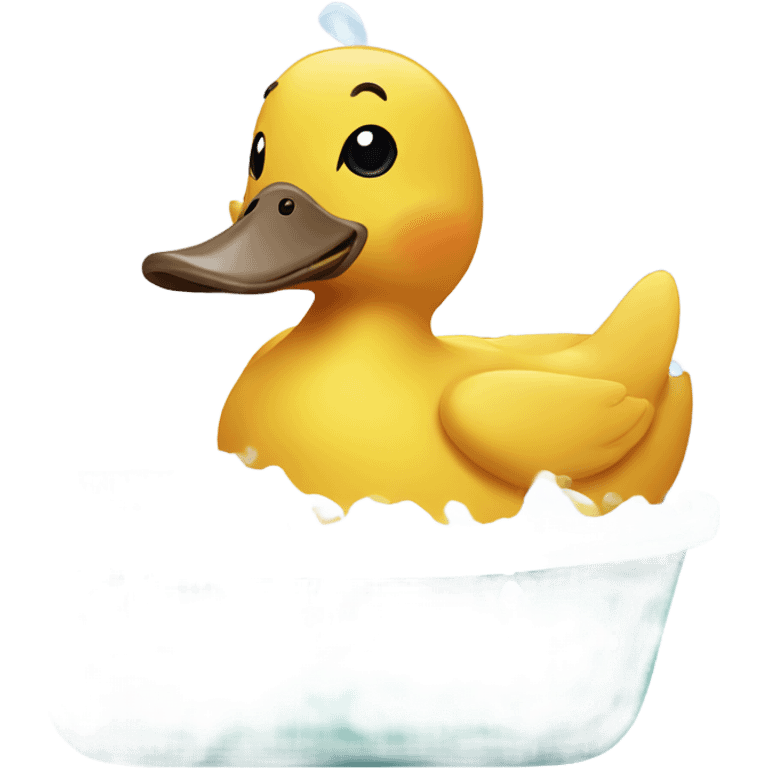 duck taking a bath emoji