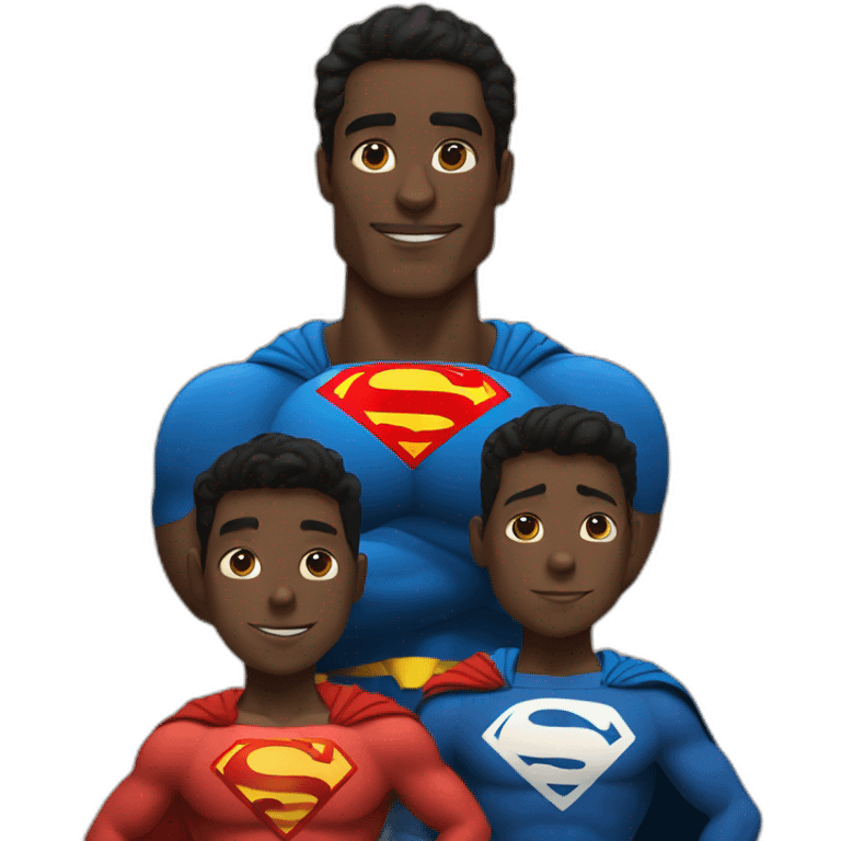 Black superman with two sons emoji