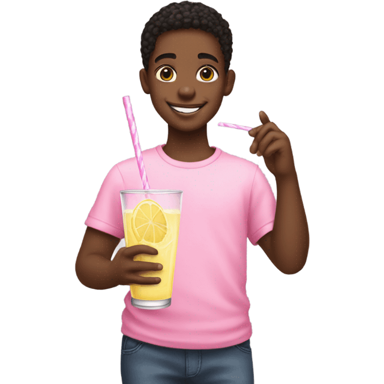 Pink lemonade with a black boy emoji