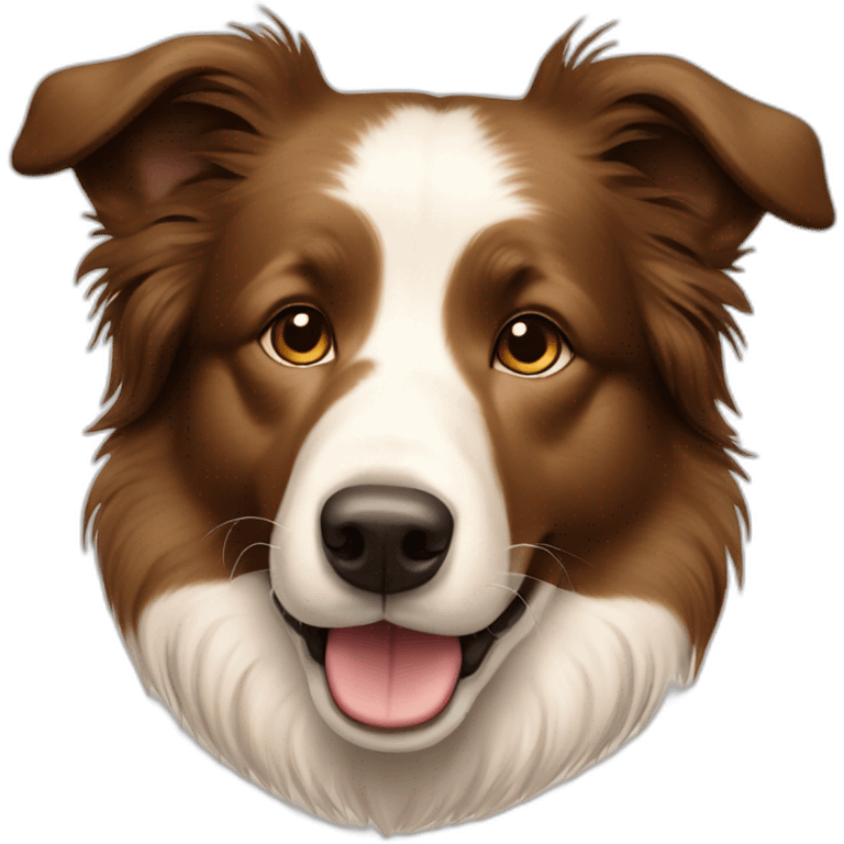 border collie dog light brown cream emoji