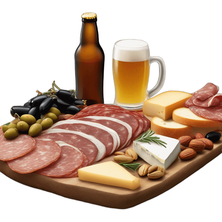 charcuterie with a beer emoji