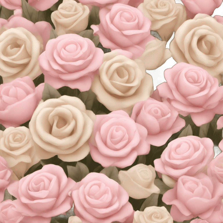 create a baby pink and beige coloured bouquet of flowers  emoji