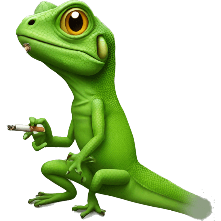 lizard smoking joint emoji