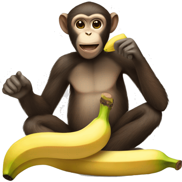 a monkey eating a banana emoji