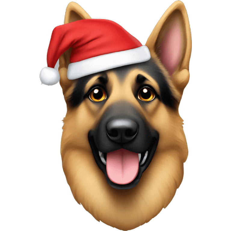 German shepherd with Santa hat  emoji