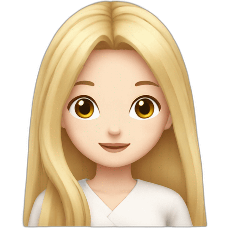 neko girl with very long blonde hair emoji