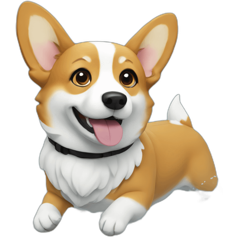 Swimming corgi emoji