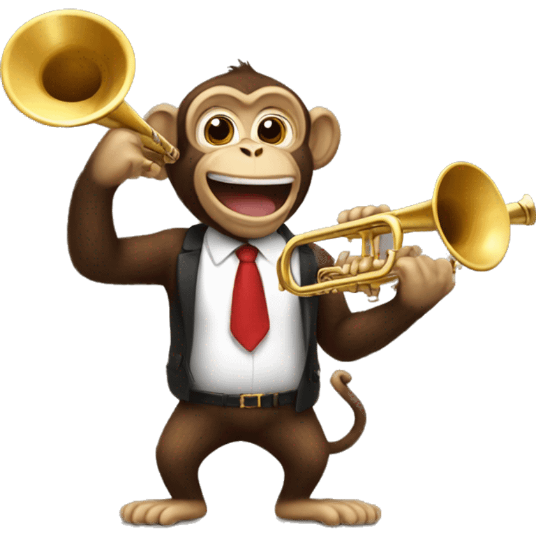 A monkey holding a trumpet emoji