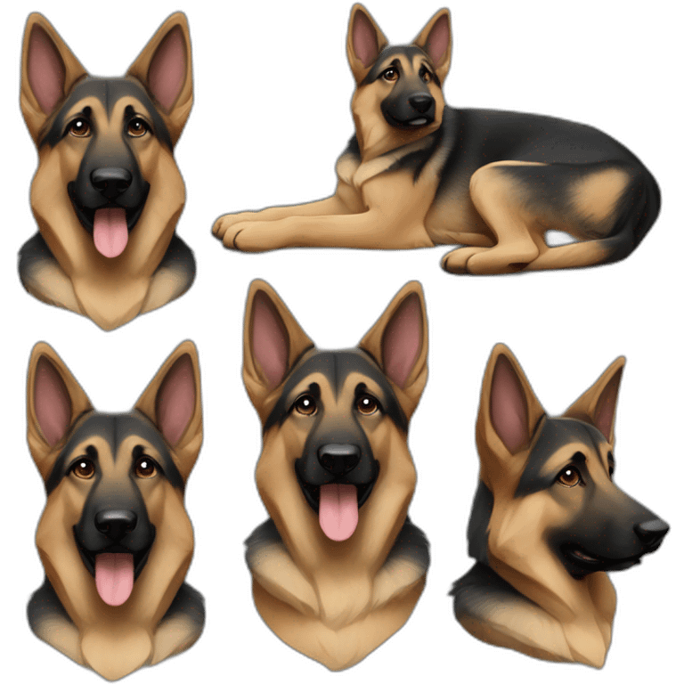 Young german shepherd with folded ear emoji