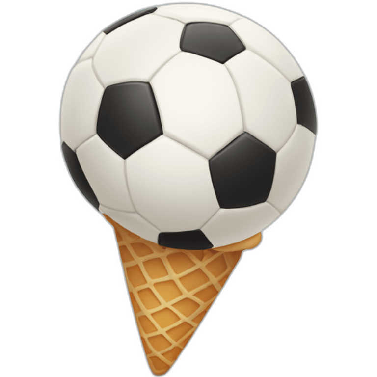 soccer ball with ice cream emoji