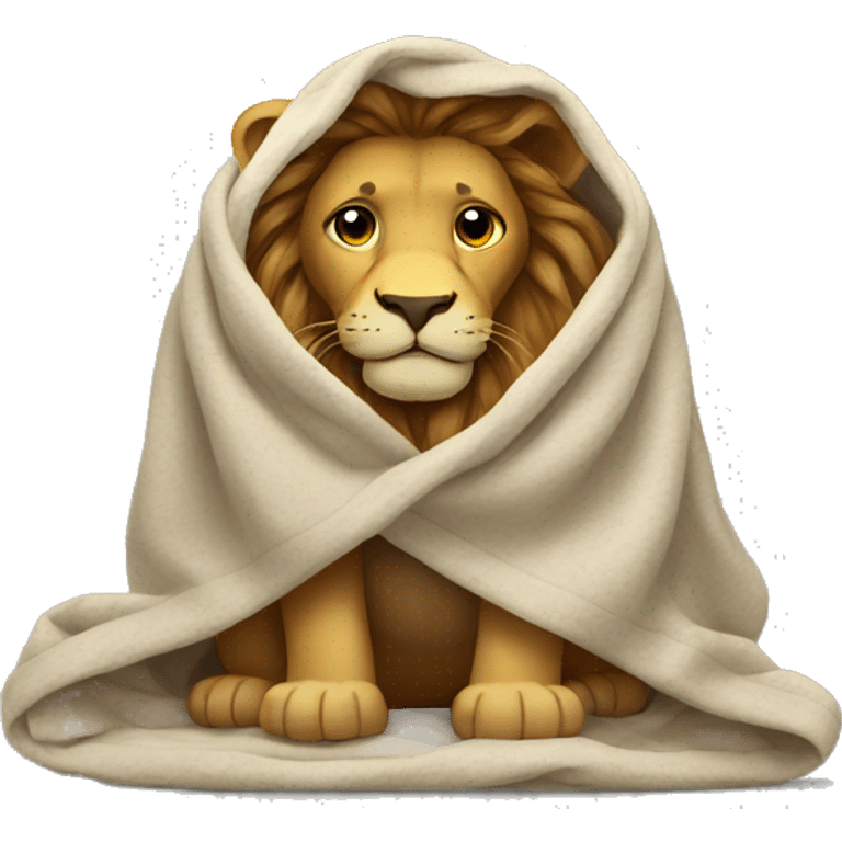 lion wrapped in blanket emoji