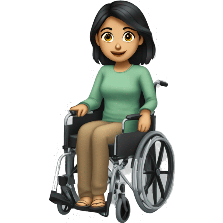 Anita is a 21-year-old undergraduate student with cerebral palsy. She uses a wheelchair to move from place to place.  she is a south Asian girl with black hair  emoji