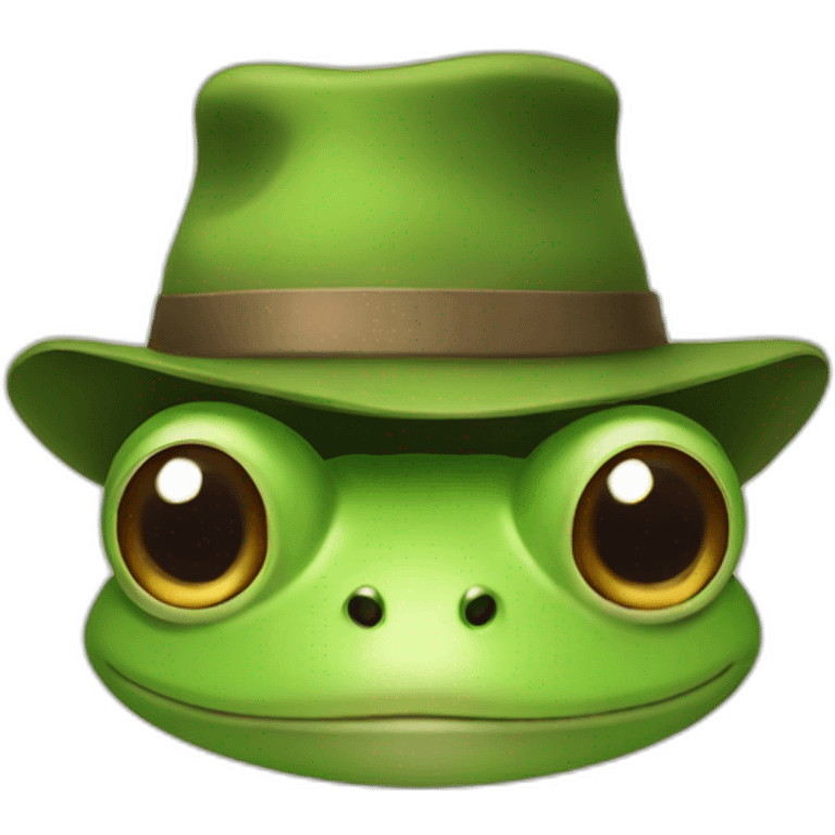 Frog with hat emoji