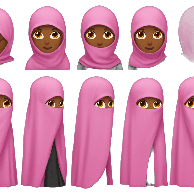 pink niqab from top to chest emoji