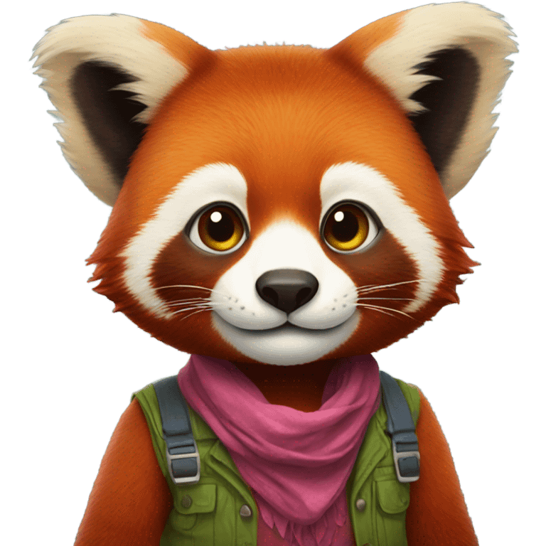 Red panda wearing pants emoji