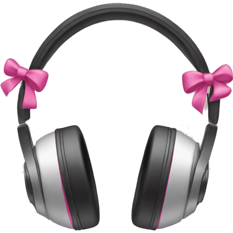 headphones with pink bows on them emoji