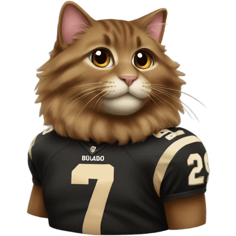 fluffy brown cat colorado buffalos jersey emoji