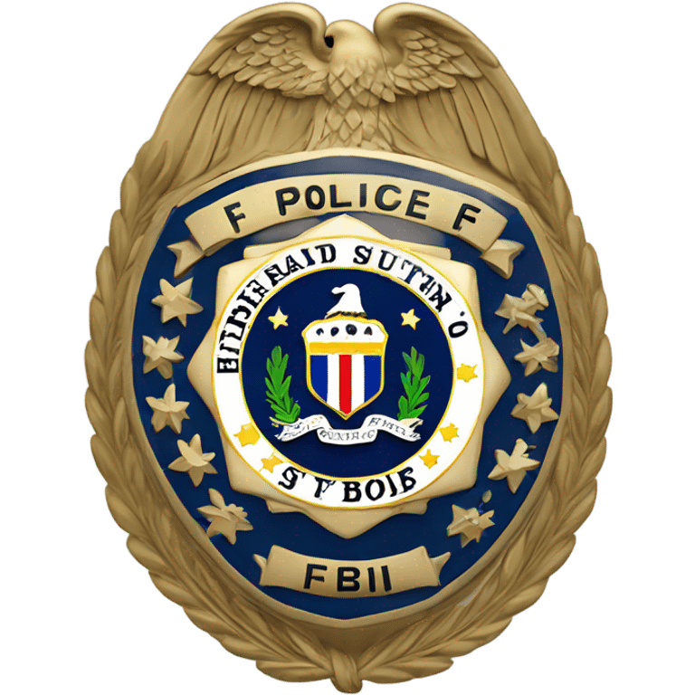 Police badge with the initials “FBI” emoji