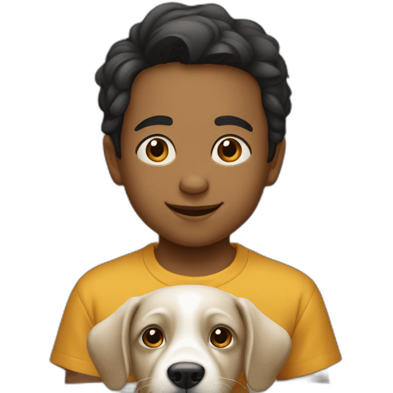 niño con perro emoji