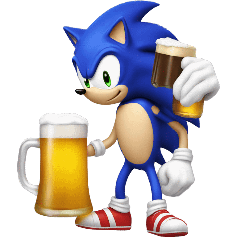 Sonic with a beer emoji