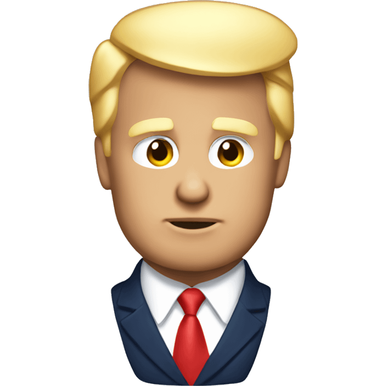 Donald Trump with navy suit and red tie  emoji