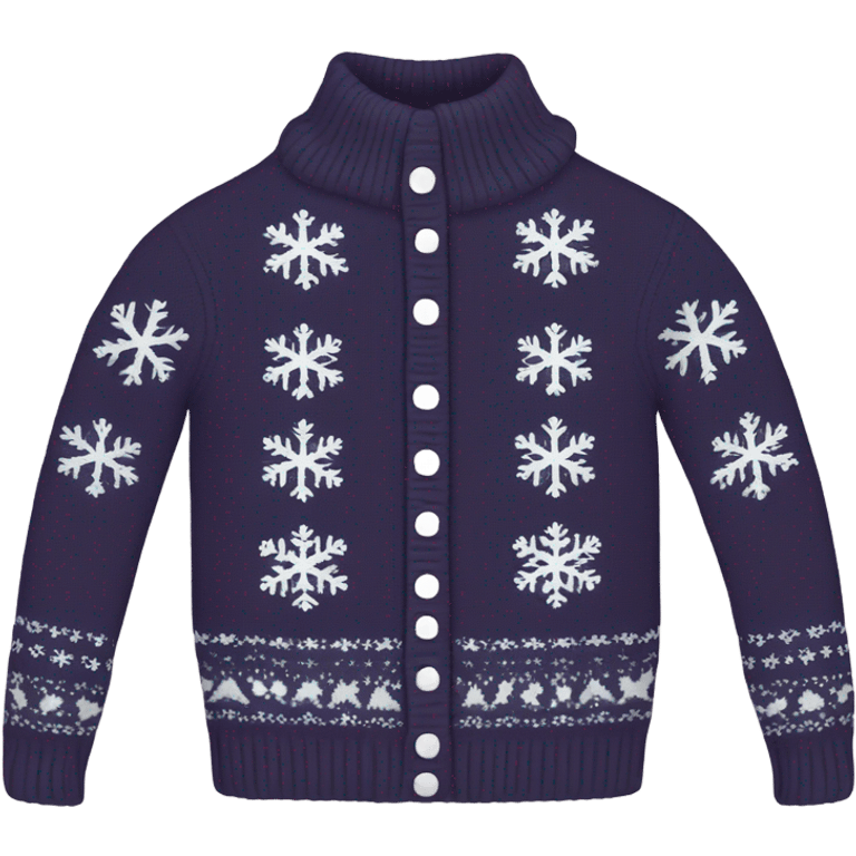 Knit sweater with snowflakes design emoji