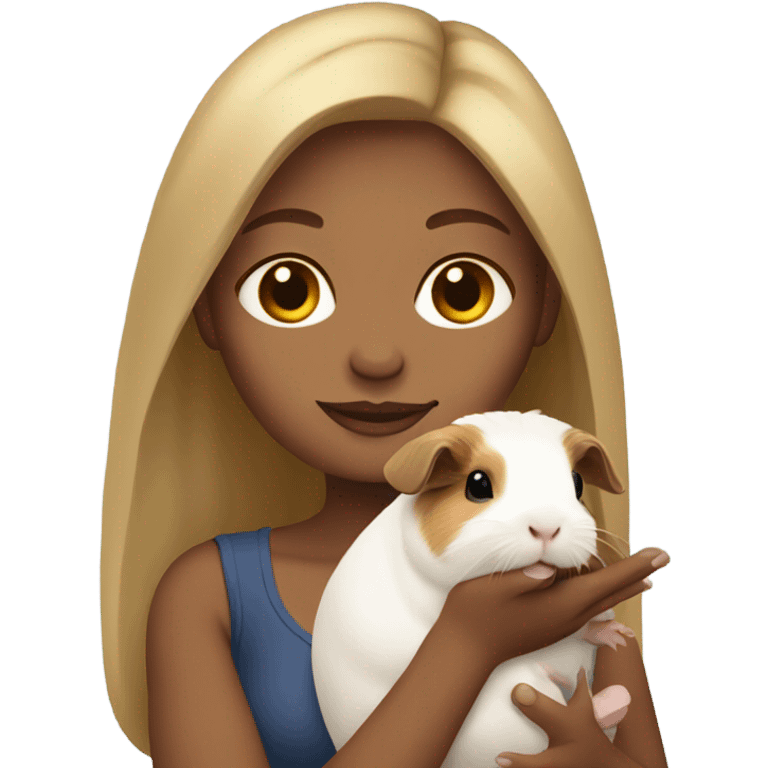 dark Blonde Woman holding a guineapig emoji