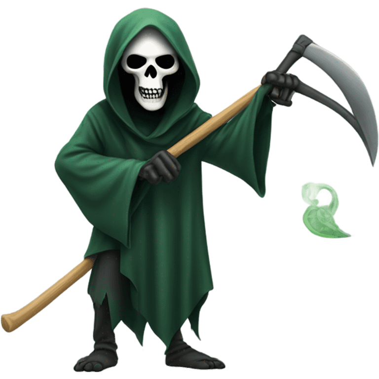 Grim reaper green bandanna  emoji