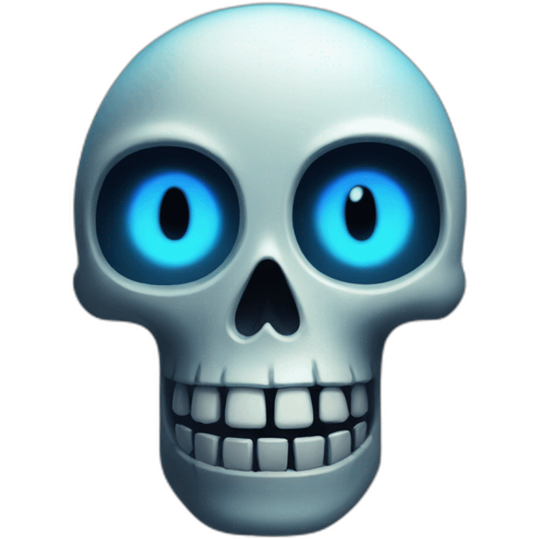 undertale skeleton right glowing blue eye emoji