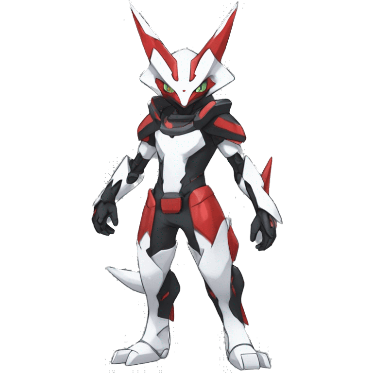  Cool Edgy Futuristic Black White Red Zangoose-Digimon-Medabot-Mecha full body emoji