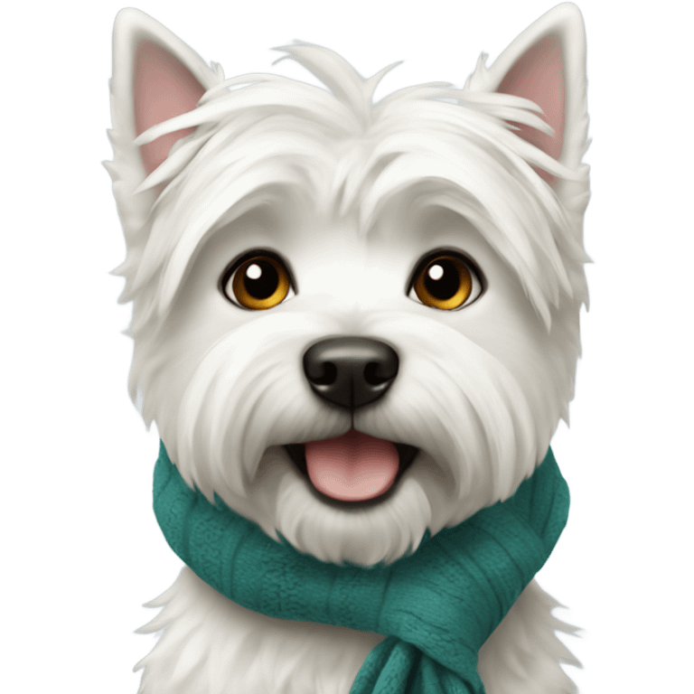 West highland terrier wearing scarf emoji