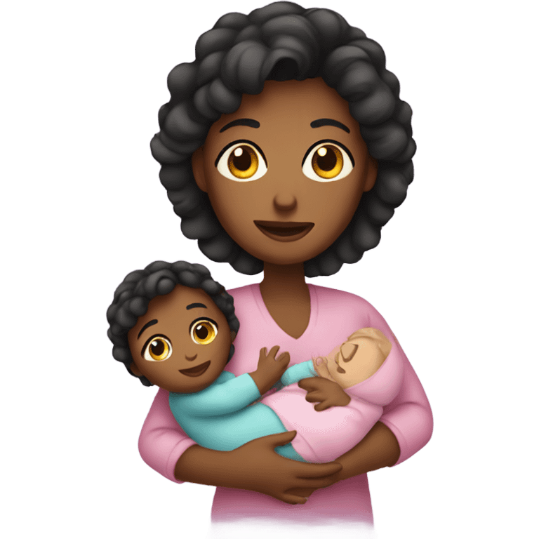 mom holding a baby girl emoji