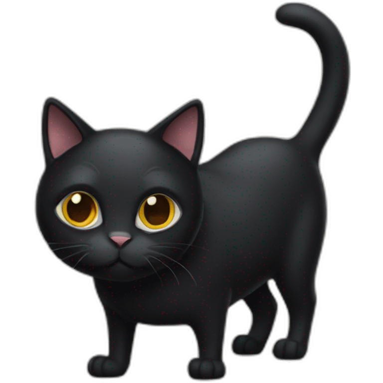 black cat with three legs emoji