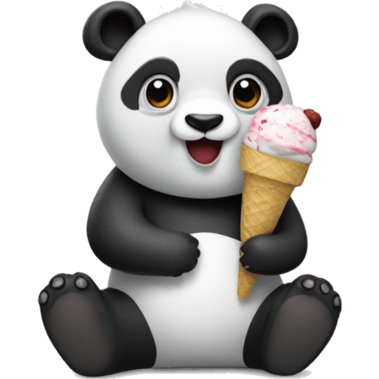 Panda eating ice cream emoji