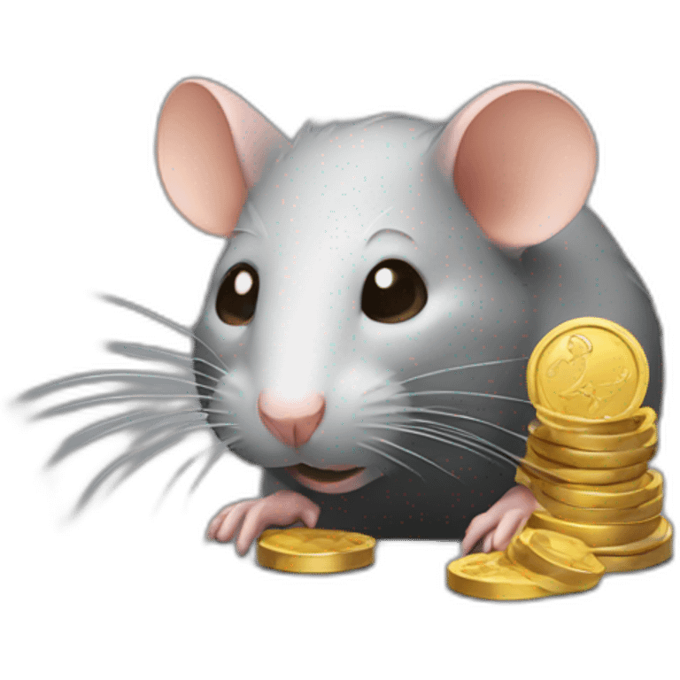 Rat with gold coins emoji