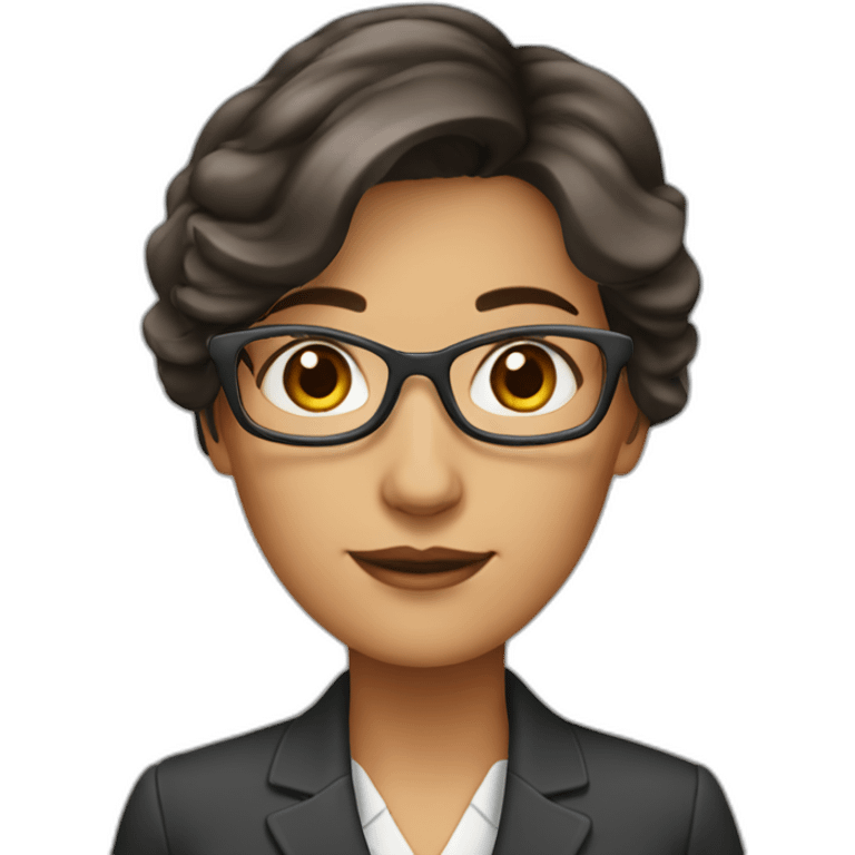 Femme brune professeure emoji