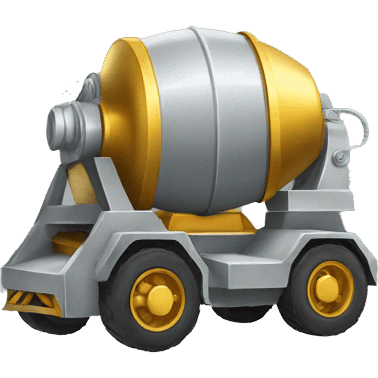 a cement mixer wearing gold jewelry emoji