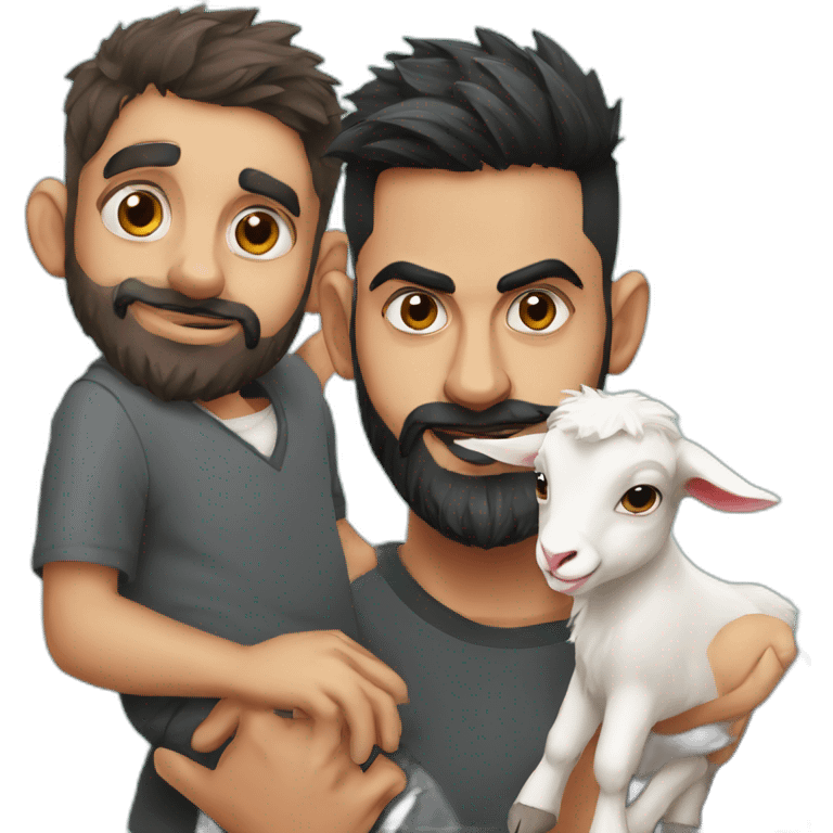 Virat kohli with a small goat emoji