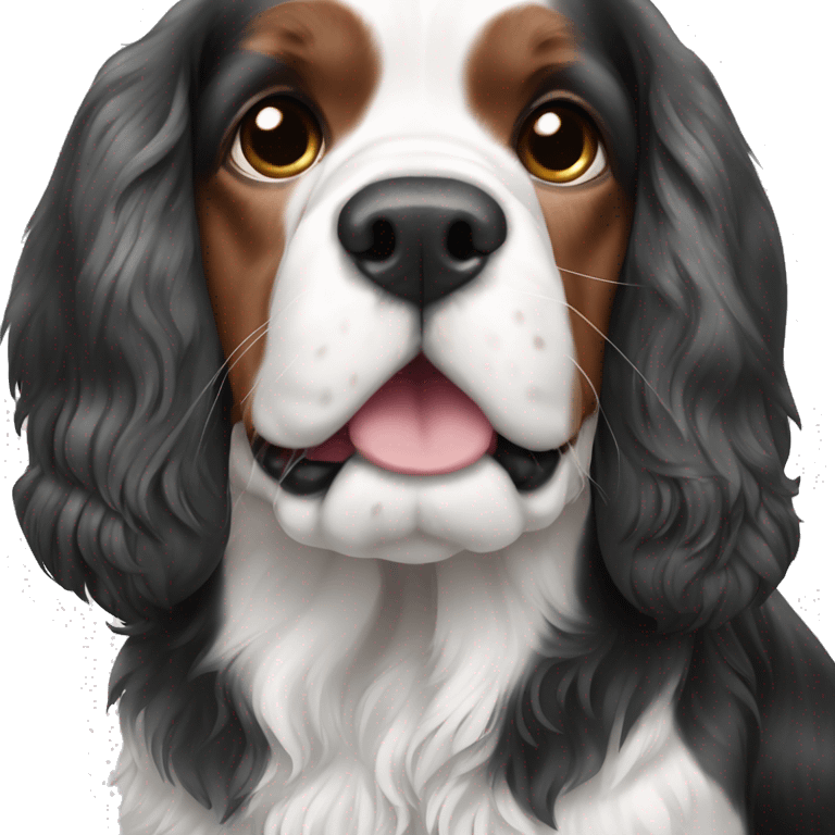 dog English cocer spaniel black and white  emoji